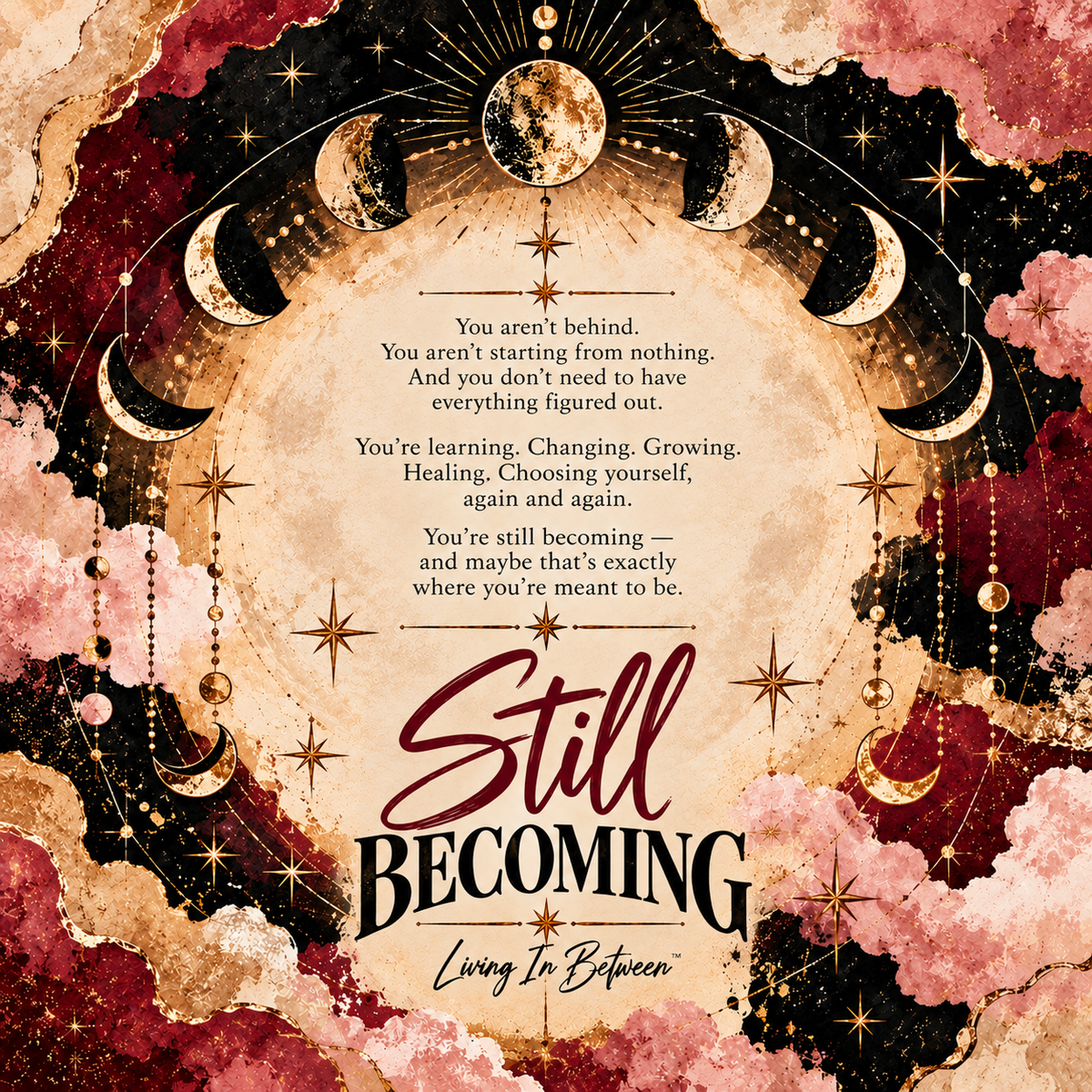 Still Becoming — Moon Phase Necklace  Womens Empowerment Necklace