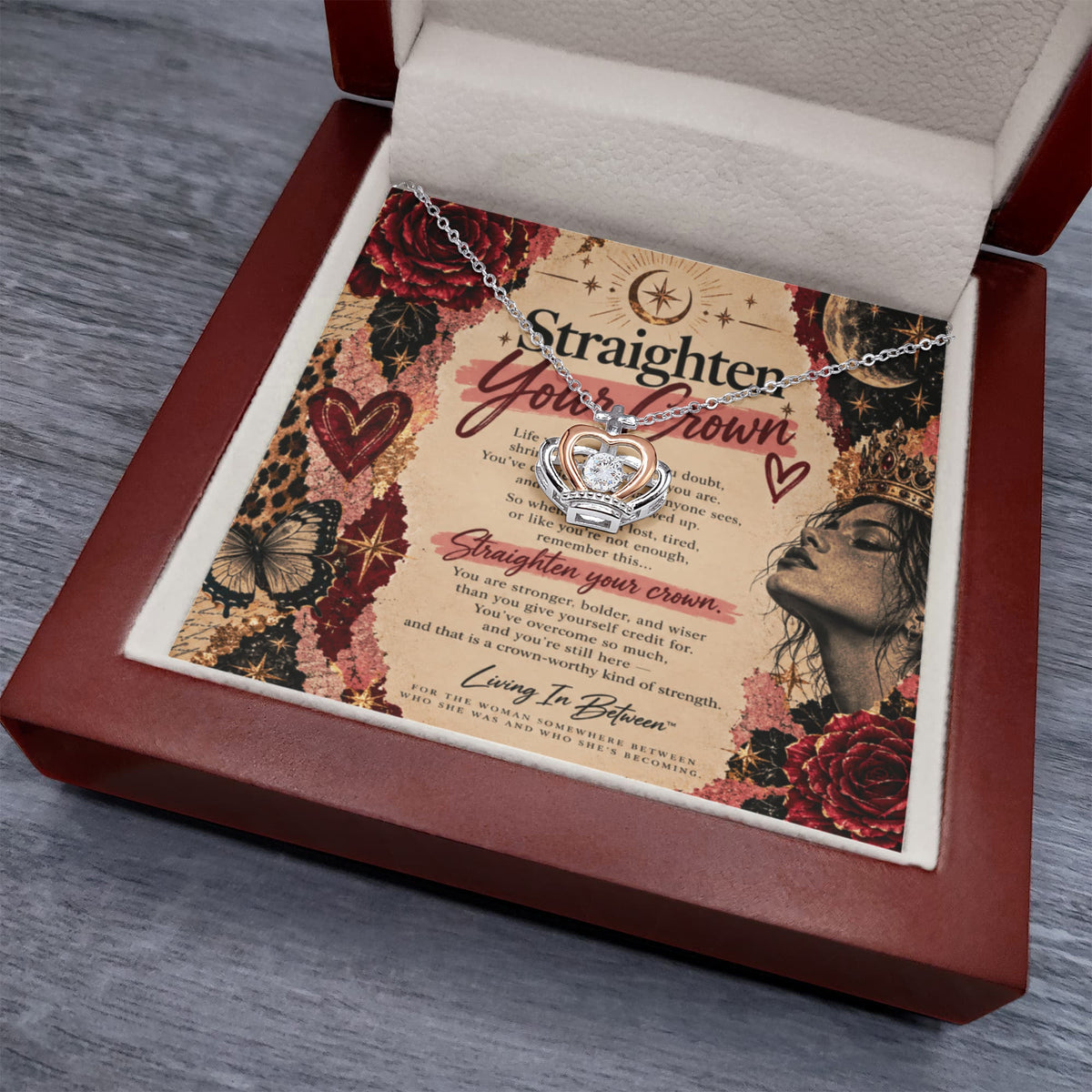 Straighten Your Crown Necklace – Strength & Empowerment Gift for Women  Jewelry