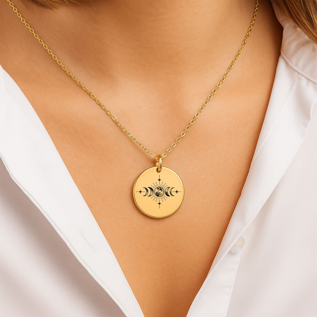 Still Becoming — Moon Phase Necklace  Upload Your Own Design