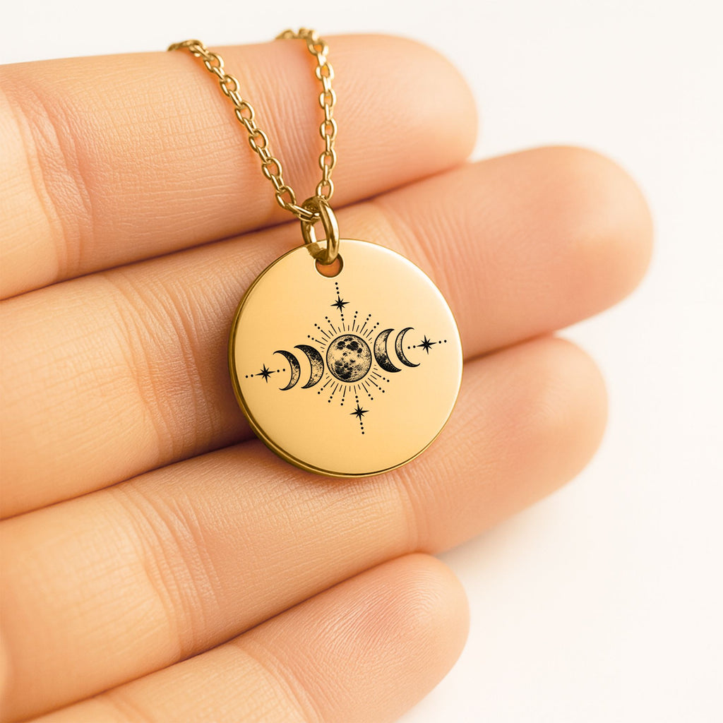Still Becoming — Moon Phase Necklace  Upload Your Own Design